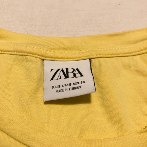 Zara Size Small Tip Here Pocket Shirt Yellow Cler Pocket Tshirt - Picture 5 of 16